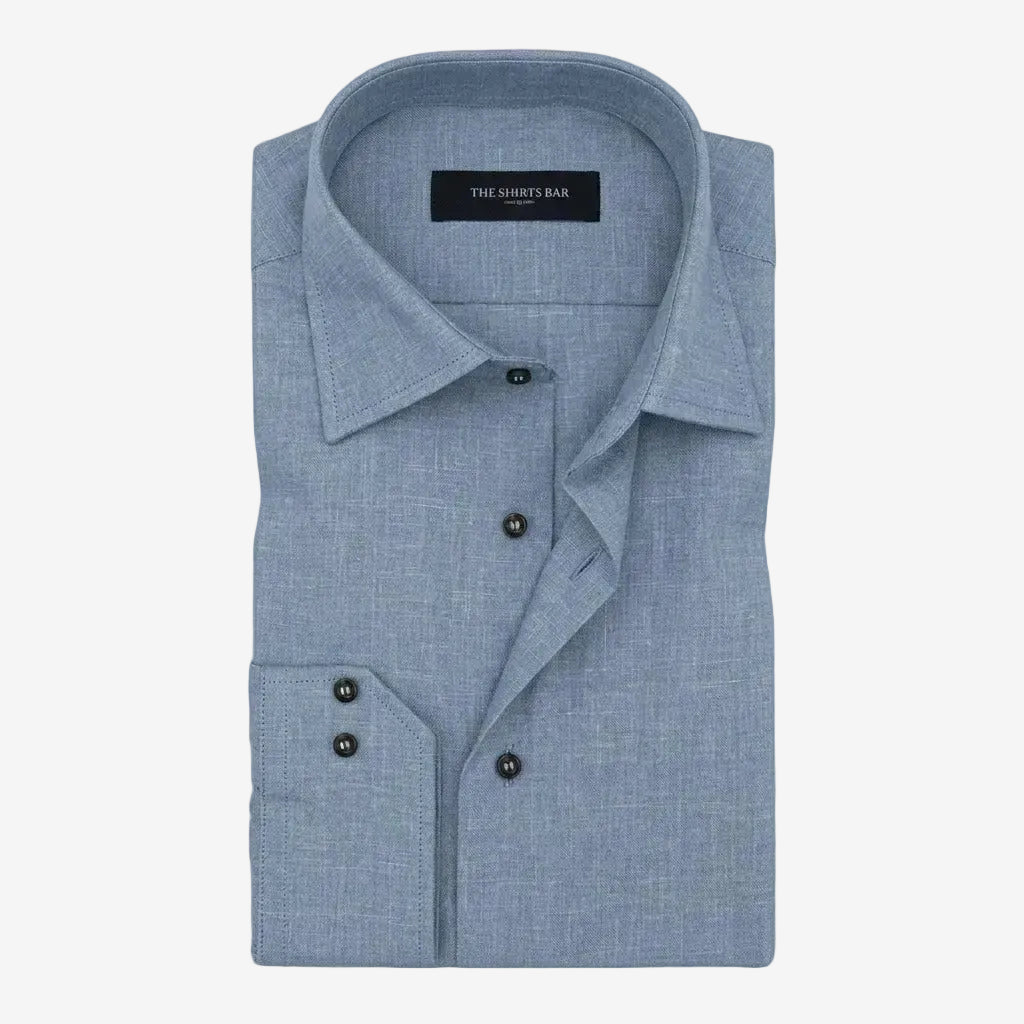 Harbor Haze Linen-Blend Shirt