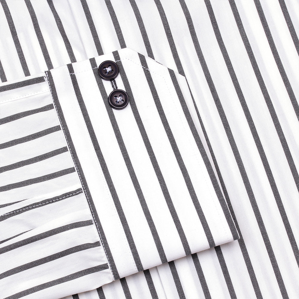 Stripe White and Black Tailored Shirt