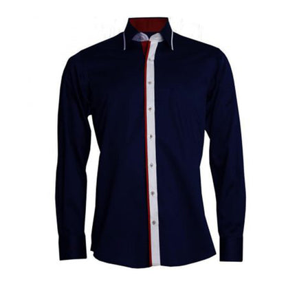 Zac Hubbard Designer Shirt Navy with White and Red Trim