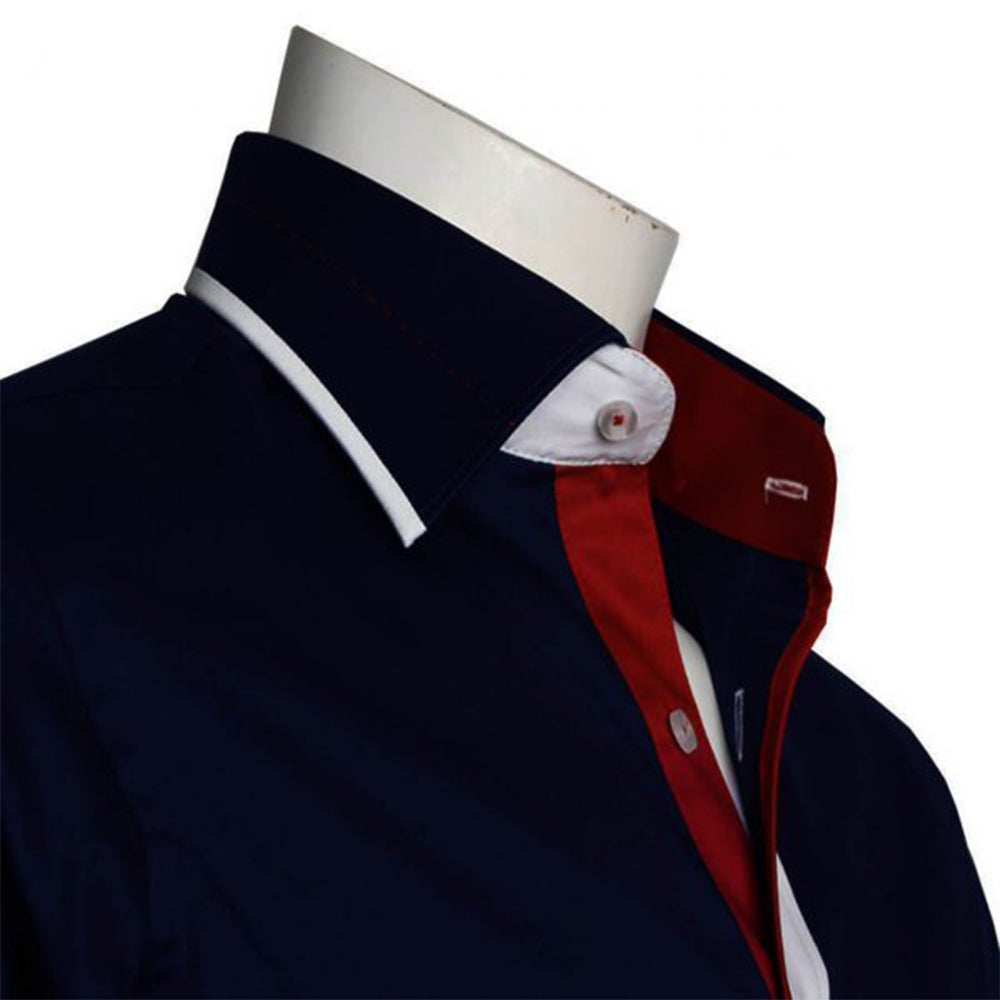 Zac Hubbard Designer Shirt Navy with White and Red Trim