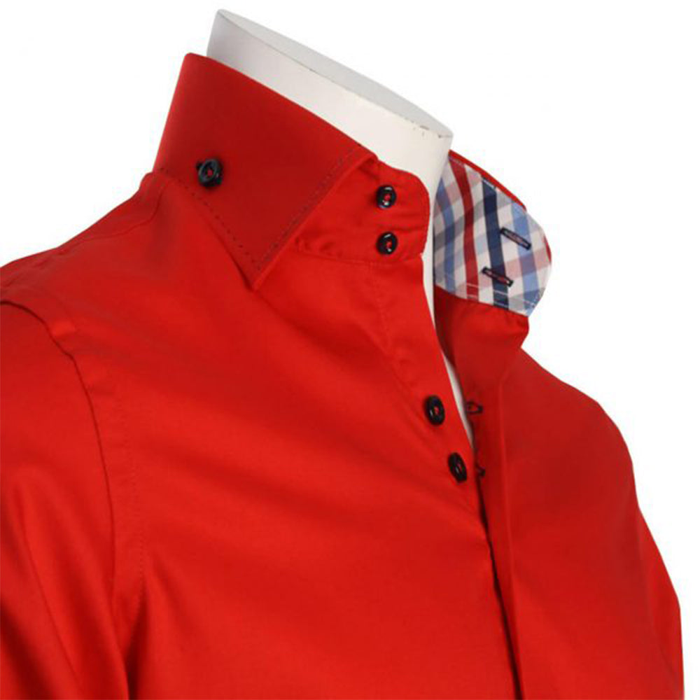 Nelson Double Button Collar Red