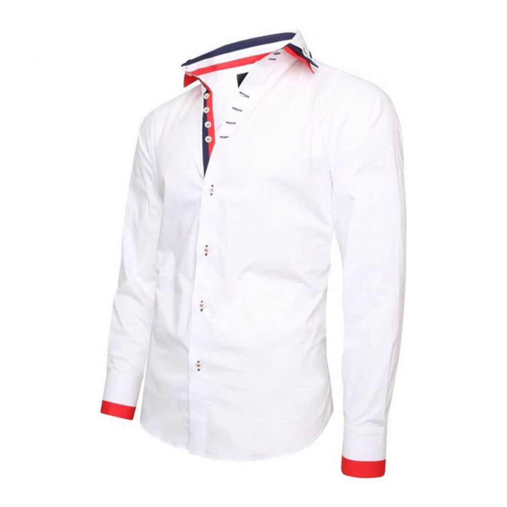 Mina Italian Style White Triple Collar