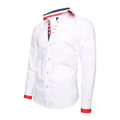 Mina Italian Style White Triple Collar