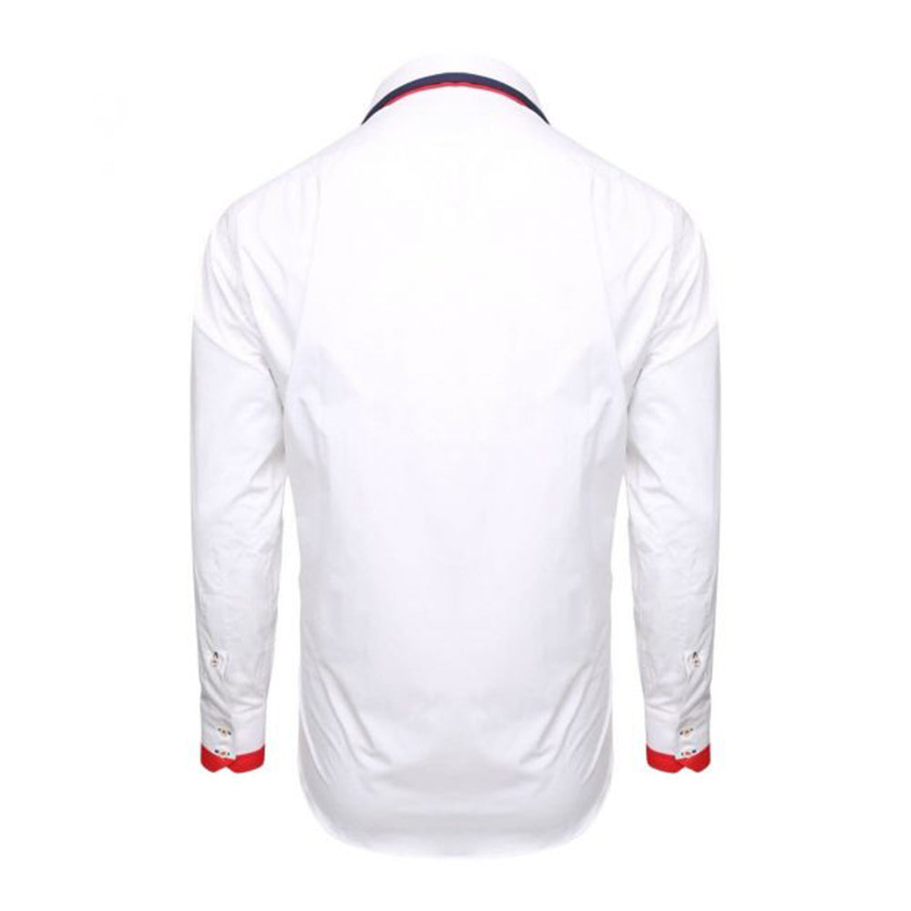 Mina Italian Style White Triple Collar