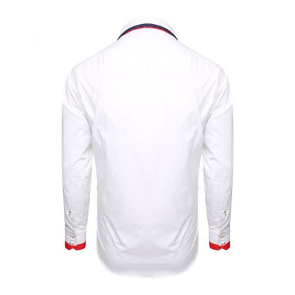 Mina Italian Style White Triple Collar